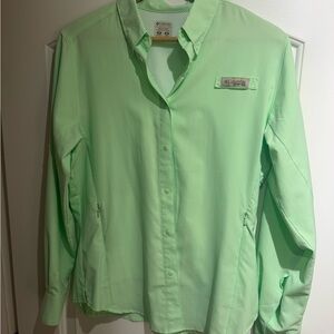 Columbia Mint Green Mesh-Lined Shirt